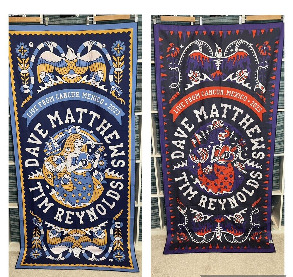 Dave Matthews Tim Reynolds Tapestry Cancun Mexico 2023 Double Sided Day of Dead - Picture 1 of 11